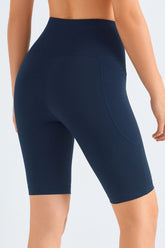 Feel Like Skin Elastic WaistbPocket Biker Shorts